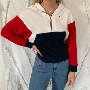 EUC tommy hilfiger vintage hoodie half zip